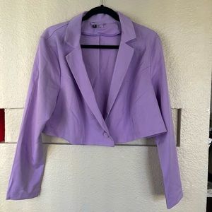 Lavender cropped suit jacket